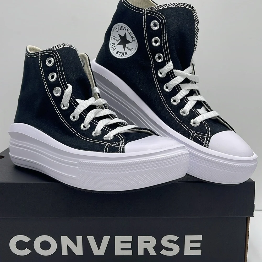 Converse WMNS CTAS MOVE HI
BLACK/NATURAL IVORY/WHITE 568497C Platforms Sneakers - Picture 6 of 16